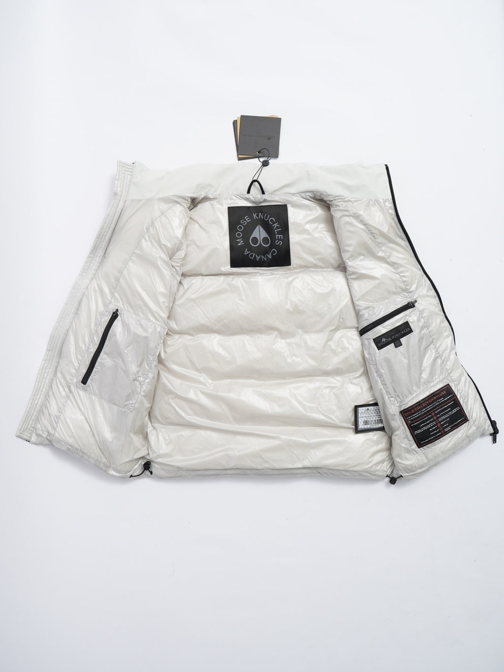 Moose Knuckles White Quilted Stand-Collar Puffer Vest