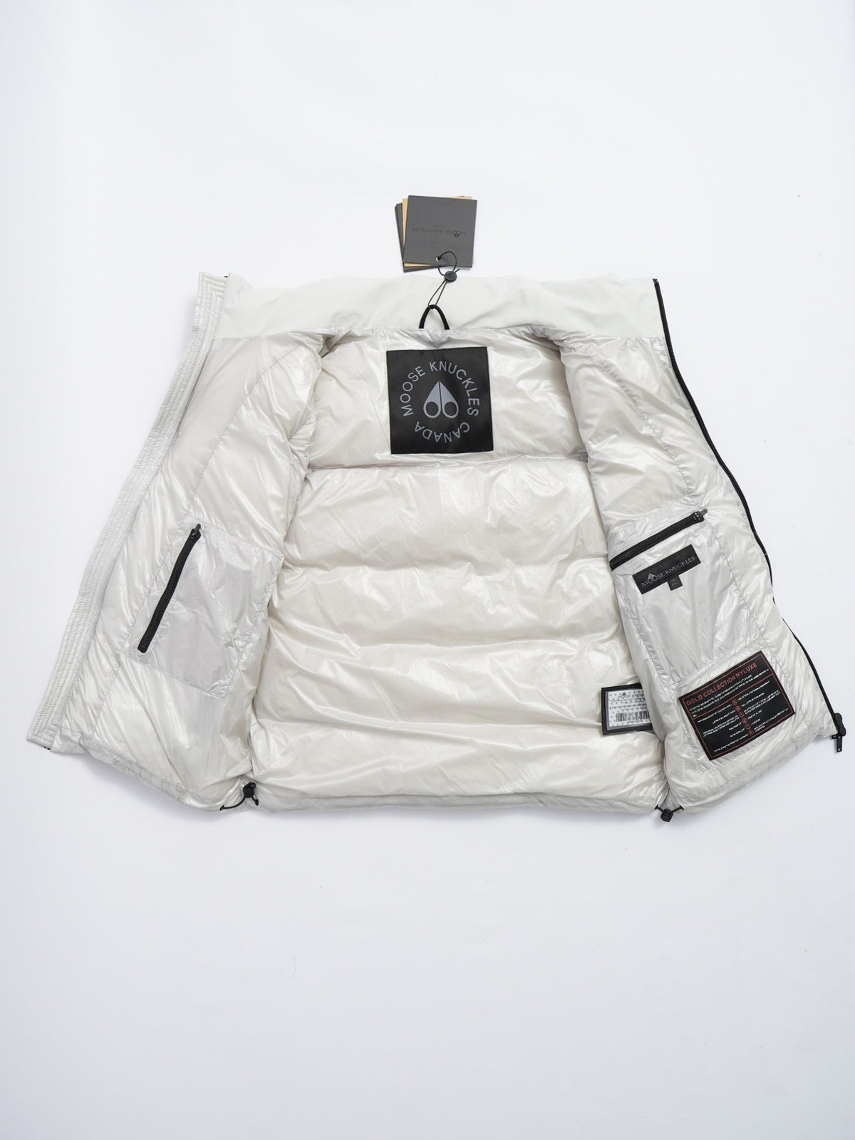 Moose Knuckles White Quilted Stand-Collar Puffer Vest