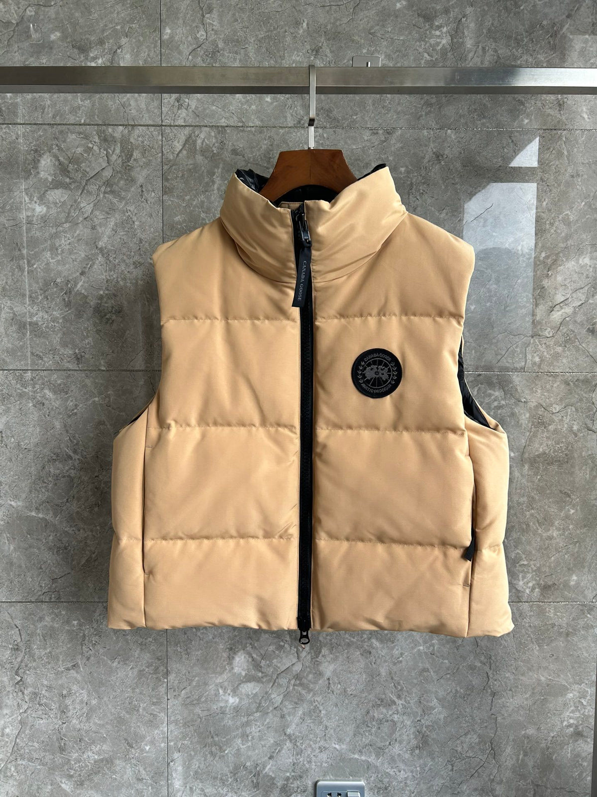 Canada Goose Camel Beige Quilted Stand-Collar Puffer Vest