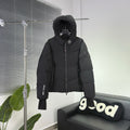 Moncler Black Graphic-Detail Quilted Hooded Puffer Jacket