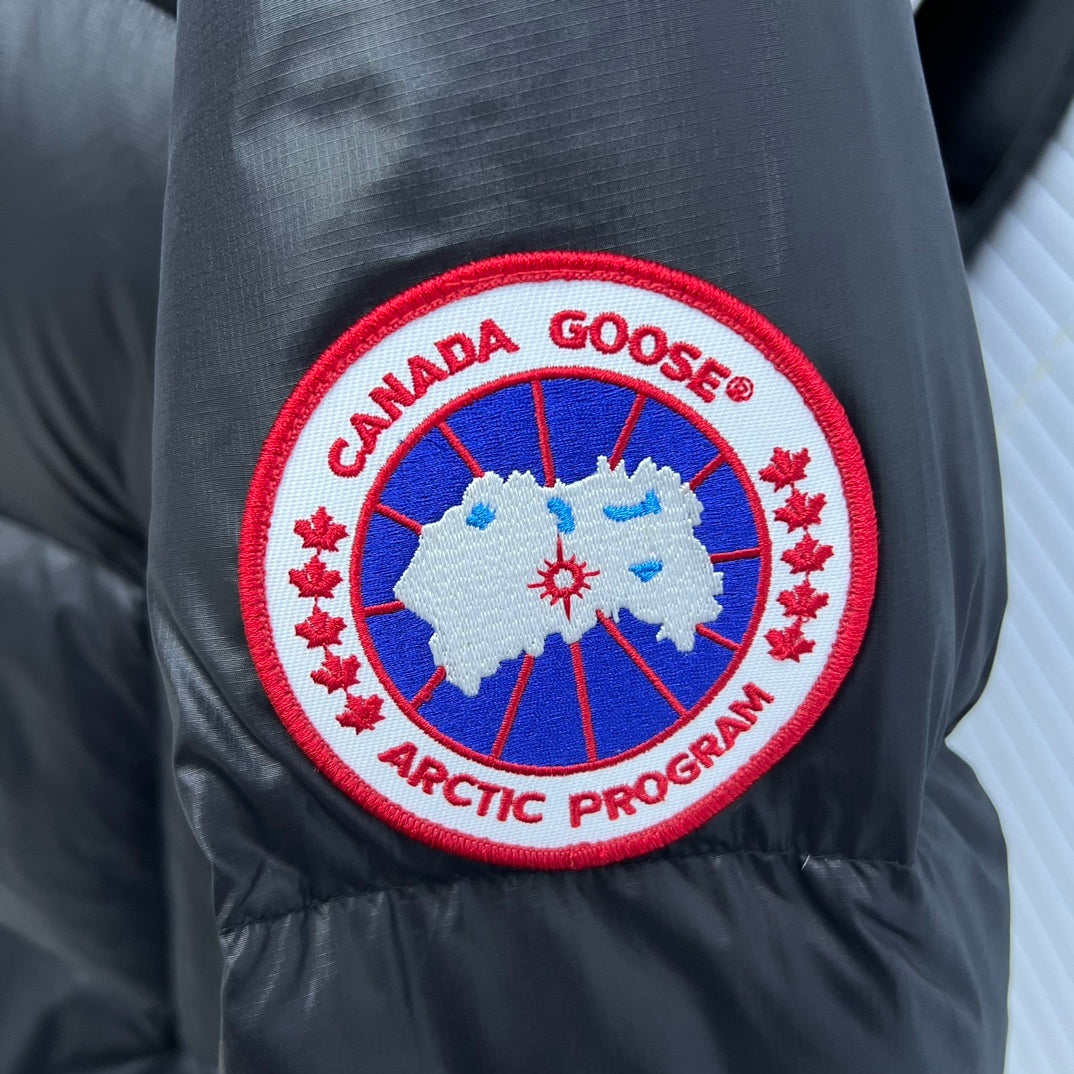Canada Goose Black Glossy Quilted Hooded Puffer Jacket