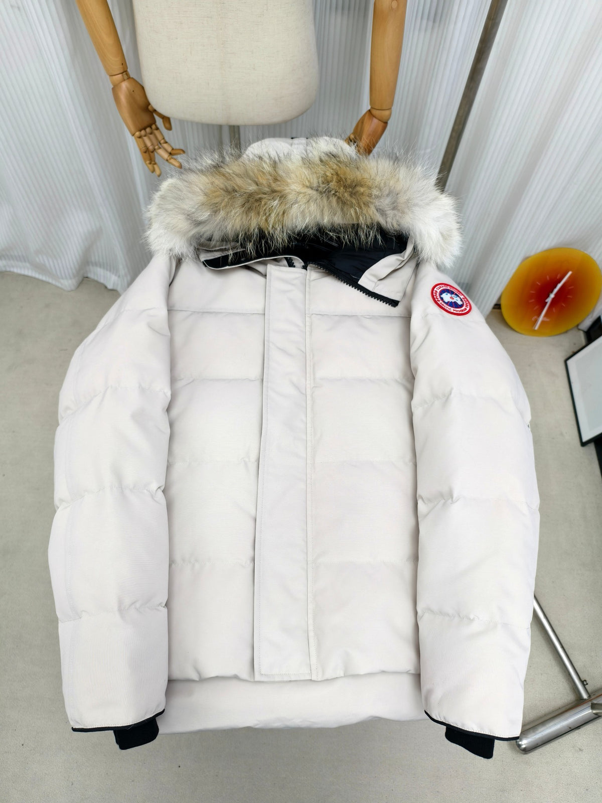 Canada Goose White Quilted Hooded Puffer Jacket