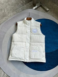 Canada Goose White Quilted Logo-Pocket Puffer Vest