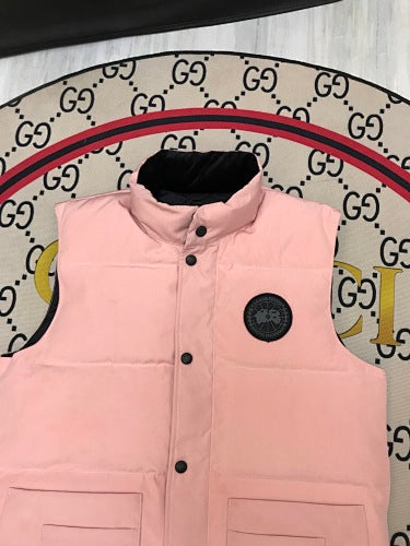 Canada Goose Blush Pink Quilted Logo-Patch Puffer Vest