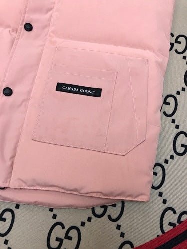 Canada Goose Blush Pink Quilted Logo-Patch Puffer Vest
