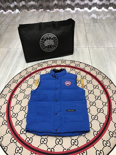 Canada Goose Royal Blue Quilted Logo-Patch Puffer Vest