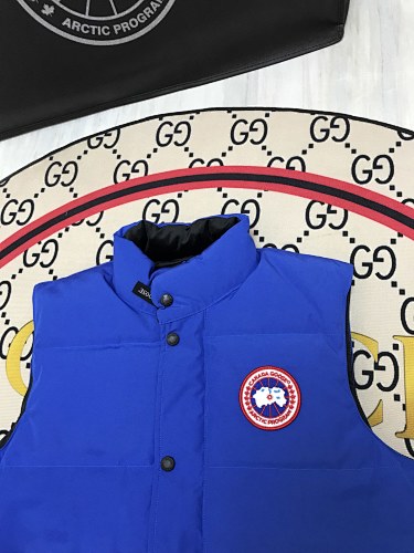 Canada Goose Royal Blue Quilted Logo-Patch Puffer Vest