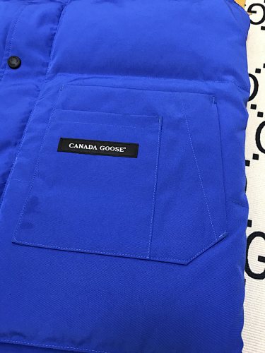 Canada Goose Royal Blue Quilted Logo-Patch Puffer Vest