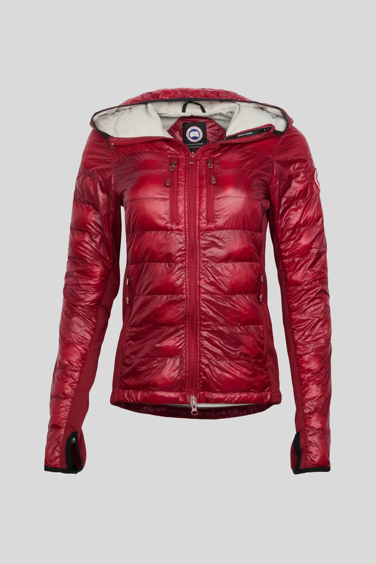Canada Goose Red Glossy Quilted Hooded Puffer Jacket